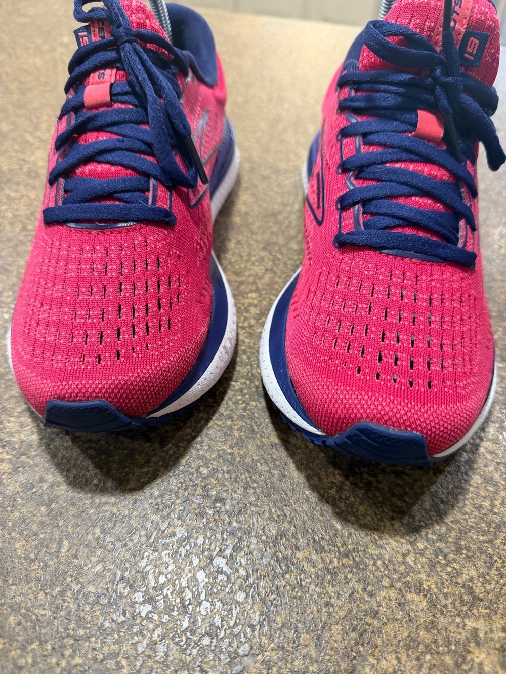 Brooks Women's Pink and Navy Running Sneakers